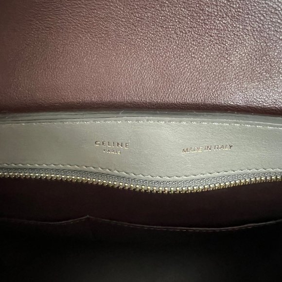 Celine grey croc embroidered trapeze medium bag - Picture 6 of 13